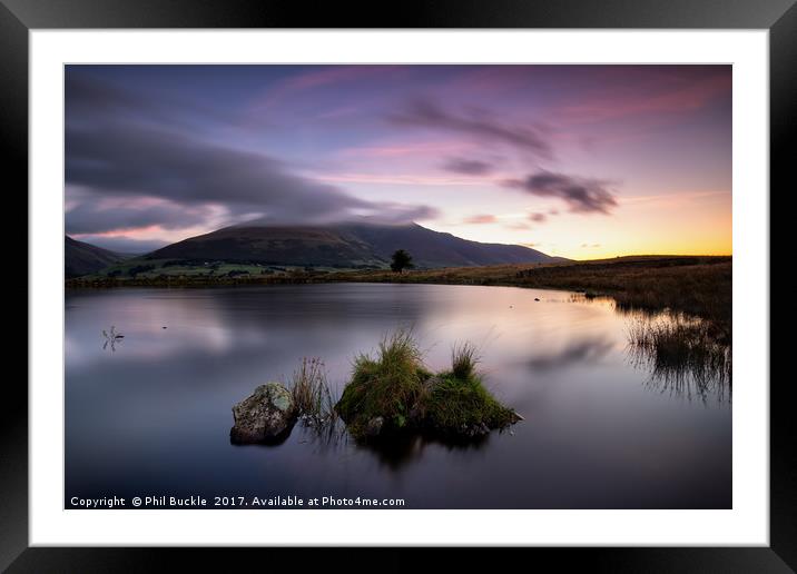 Tewet Tarn Dawn Framed Mounted Print by Phil Buckle