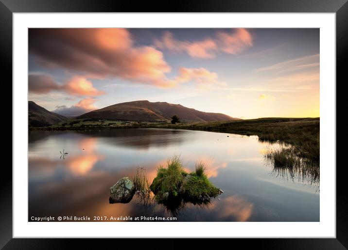 Tewet Tarn Reflections Framed Mounted Print by Phil Buckle