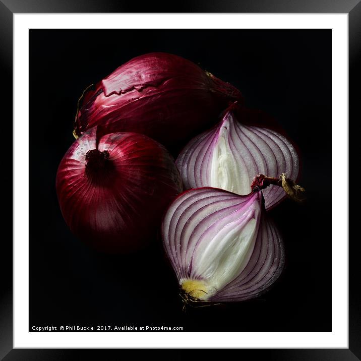 Red Onions Framed Mounted Print by Phil Buckle
