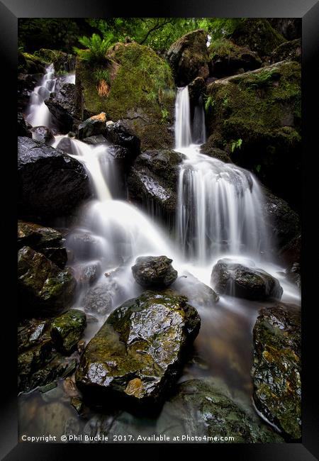 Ladore Falls Wet Rocks Framed Print by Phil Buckle