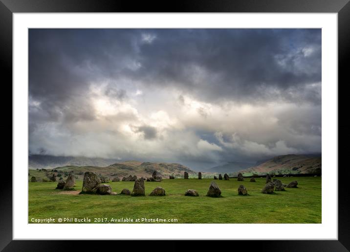 Stormy Castlerigg Stone Circle Framed Mounted Print by Phil Buckle