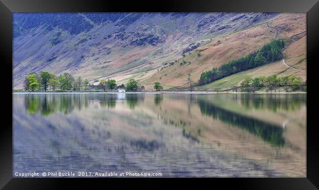 Buttermere Calm reflections Framed Print by Phil Buckle