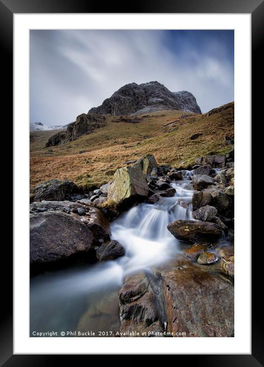 Greenhow End Waterfalls Framed Mounted Print by Phil Buckle