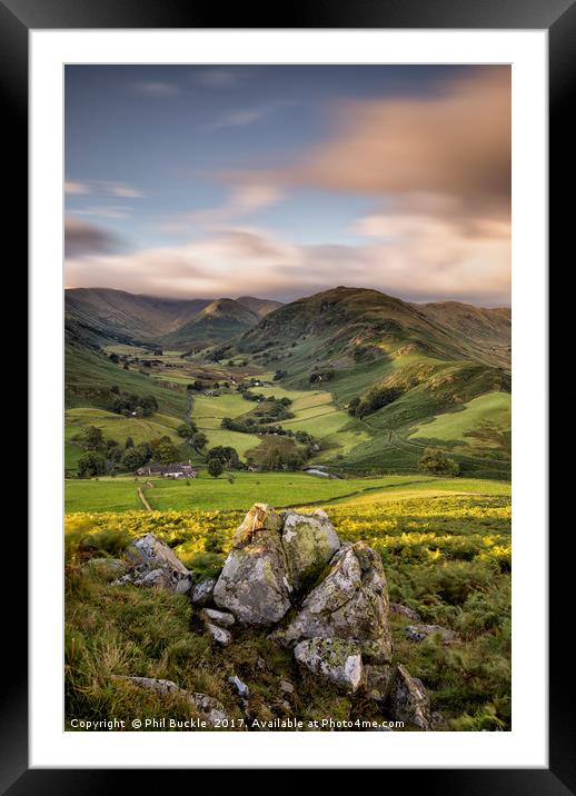Rocks above Martindale Valley Framed Mounted Print by Phil Buckle