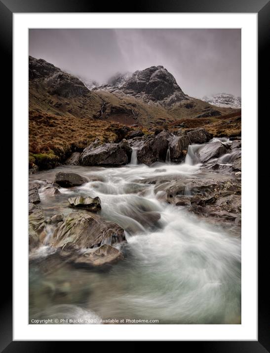 Deepdale Beck Waterfalls Framed Mounted Print by Phil Buckle