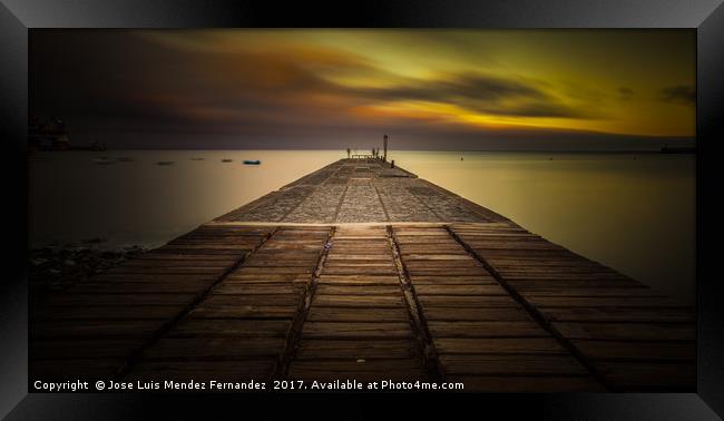 Mild sunset at Cory Brothers' quay 2 Framed Print by Jose Luis Mendez Fernand