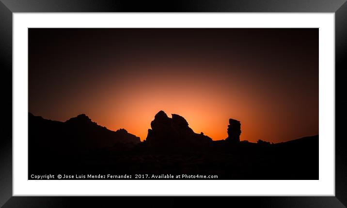 sunset at El Teide mountain Framed Mounted Print by Jose Luis Mendez Fernand