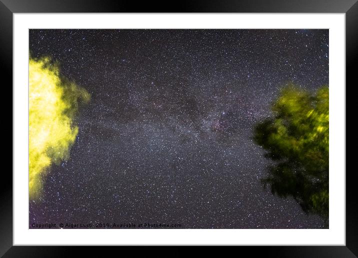 Milky Way in Storm Framed Mounted Print by Aigar Lusti
