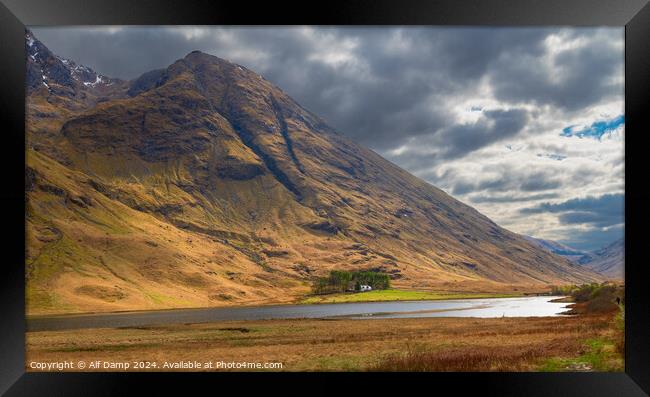 Lost in Glencoe - the Wee White House Framed Print by Alf Damp