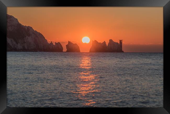 Sunset at the Needles Framed Print by Alf Damp
