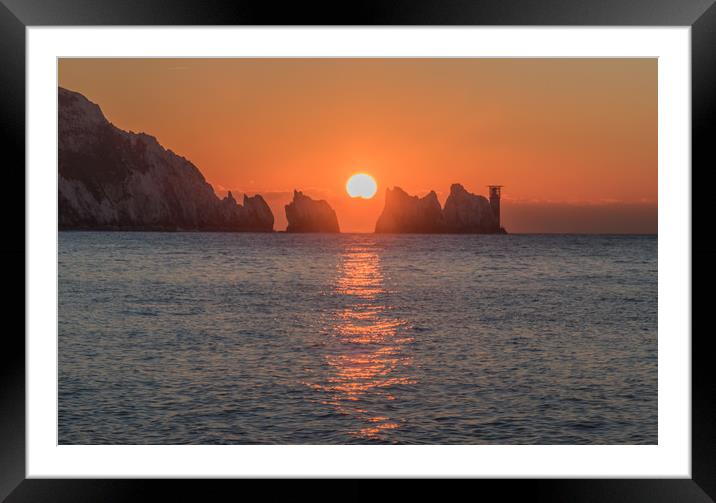 Sunset at the Needles Framed Mounted Print by Alf Damp
