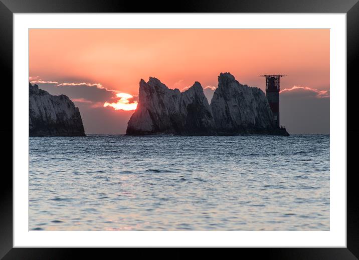 Sunset at the Needles Rocks Framed Mounted Print by Alf Damp
