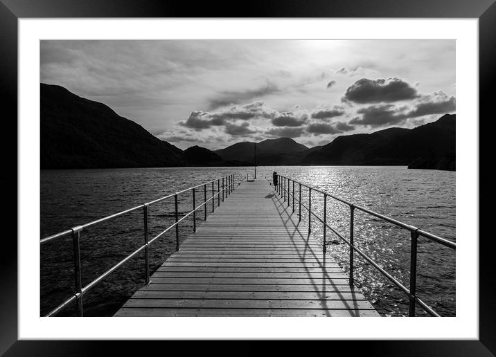 Aira Force Pier, with silohuettes of near and dist Framed Mounted Print by Alf Damp