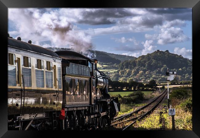 Steam train to Dunster Framed Print by Alf Damp