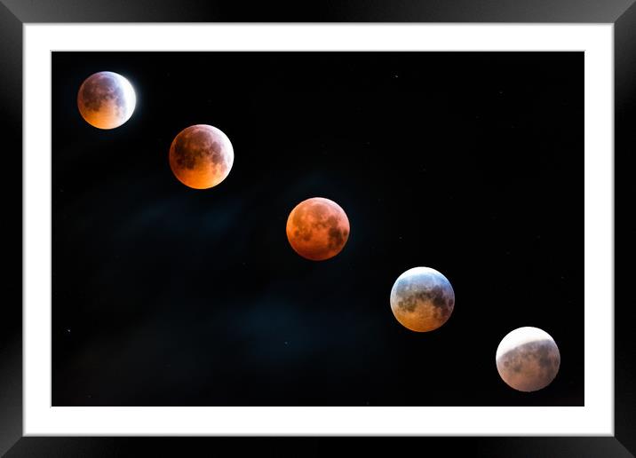 Through a lunar eclipse Framed Mounted Print by Alf Damp