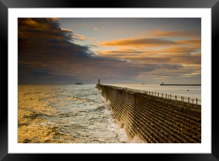Mouth of the Tyne Framed Mounted Print by Ken Cowins