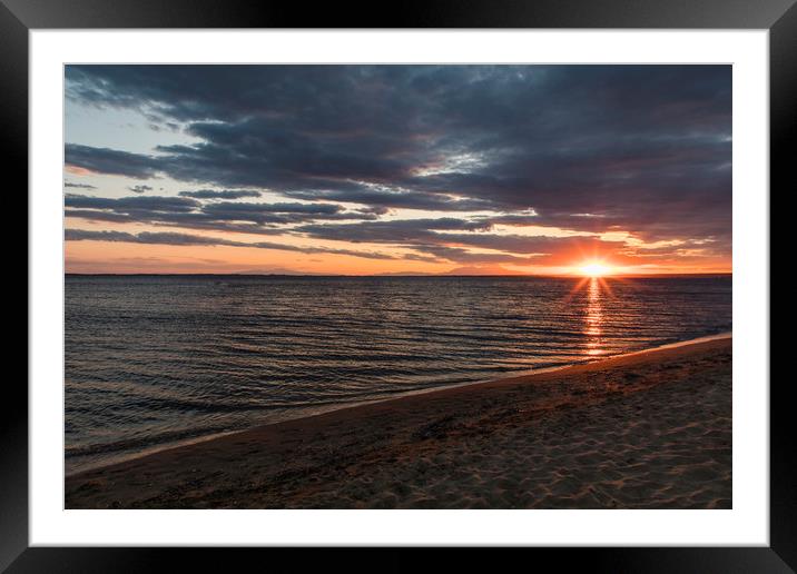 Perfect warm beach sunset Framed Mounted Print by Marlane Clarke