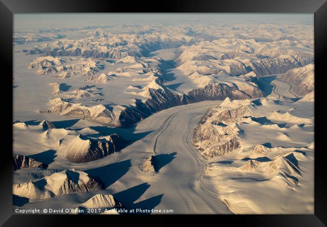 Flying over Greenland Framed Print by David O'Brien