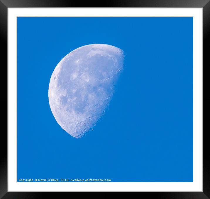 Moon in Daytime Framed Mounted Print by David O'Brien
