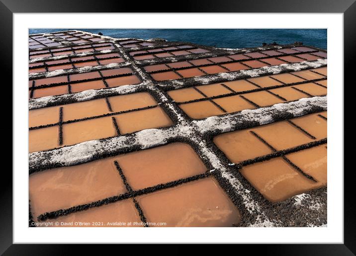 Salt Pans at Fuencaliente Lighthouse  Framed Mounted Print by David O'Brien