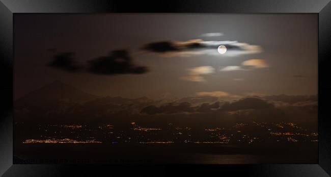 Moon rising over Tenerife Framed Print by David O'Brien