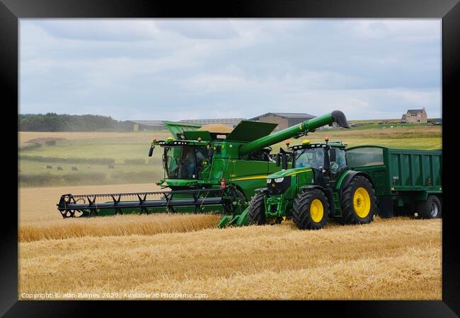 John Deere Harvest Framed Print by Alan Barnes