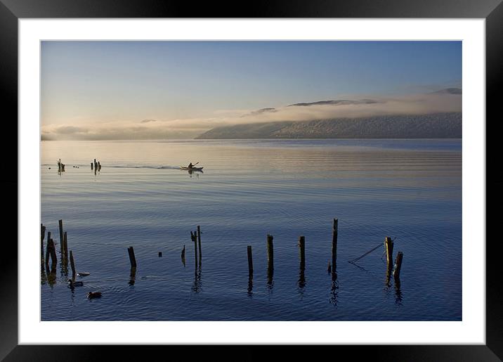 Loch Ness Kayak Framed Mounted Print by Malcolm Smith