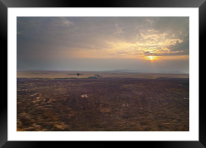 Hot air over the Mara 2 Framed Mounted Print by Malcolm Smith
