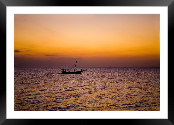 African Fishing boat Framed Mounted Print by Malcolm Smith