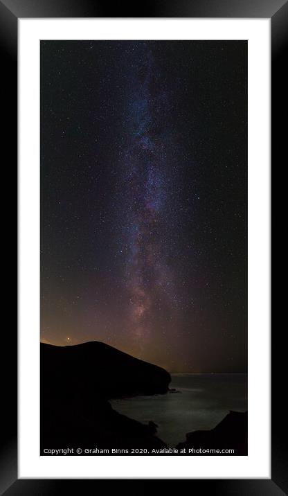 Where The Stars Meet The Sea. St Agnes Milky Way C Framed Mounted Print by Graham Binns