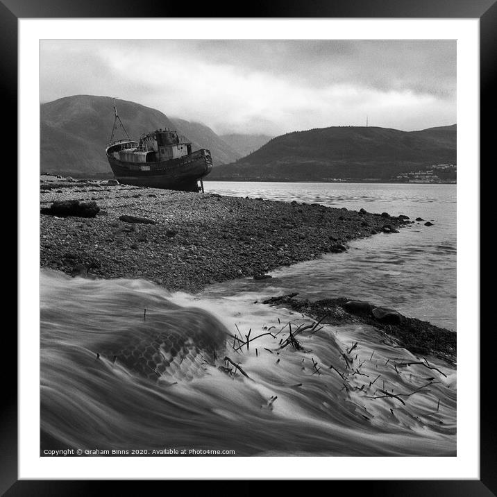 Rested Trawler – Corpach, Ben Nevis, Scotland Framed Mounted Print by Graham Binns
