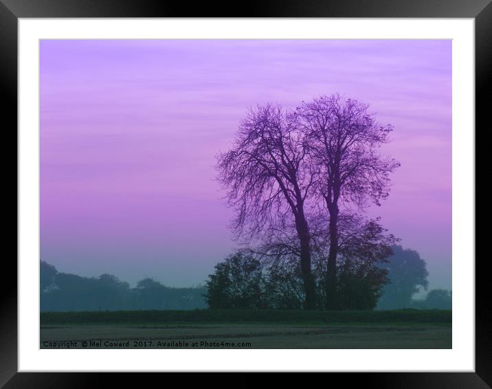 Lilac Sky as the Crows Fly Framed Mounted Print by Mel Coward