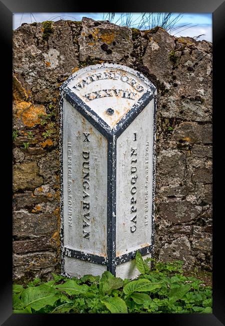 Mile marker or Stone depot, County Waterford Framed Print by Paddy Geoghegan