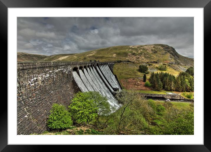 Claerwen Dam in May overflow Framed Mounted Print by Sorcha Lewis