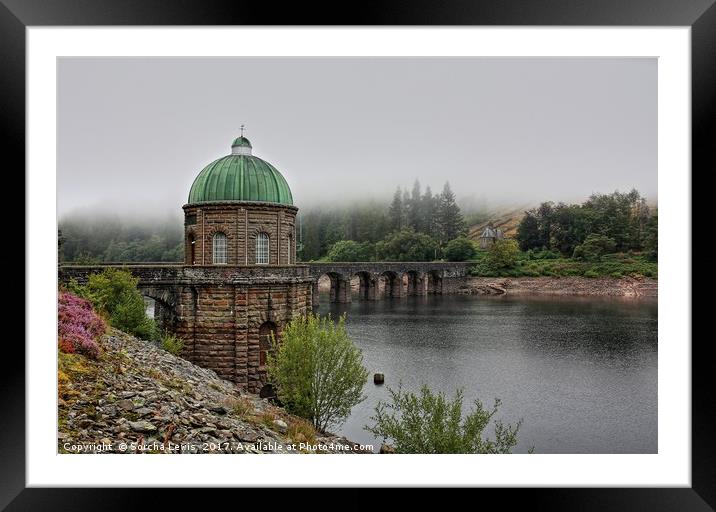 Elan Valley Foel Tower with heather touches Framed Mounted Print by Sorcha Lewis