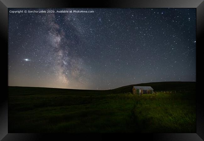 Milkyway over Blaenmethan Dipping tub Framed Print by Sorcha Lewis