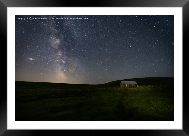 Milkyway over Blaenmethan Dipping tub Framed Mounted Print by Sorcha Lewis