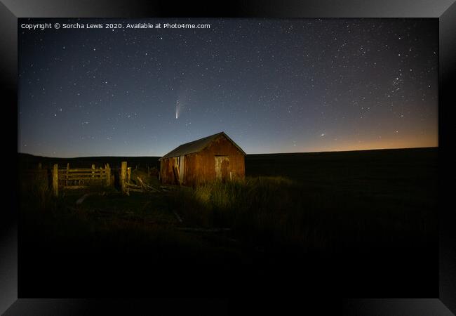 Comet Neowise over Elan Valley Dark Skies Framed Print by Sorcha Lewis