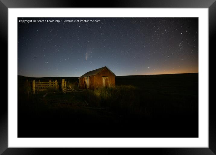 Comet Neowise over Elan Valley Dark Skies Framed Mounted Print by Sorcha Lewis