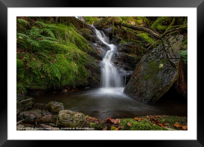 Elan Valley Waterfall Framed Mounted Print by Sorcha Lewis