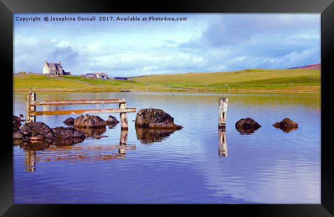 The Tranquil Loch of Tingwall Shetland Framed Print by Josephine Gornall