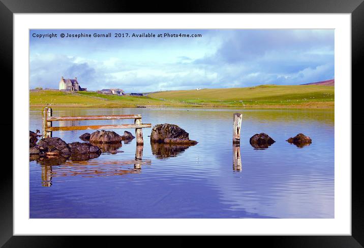 The Tranquil Loch of Tingwall Shetland Framed Mounted Print by Josephine Gornall