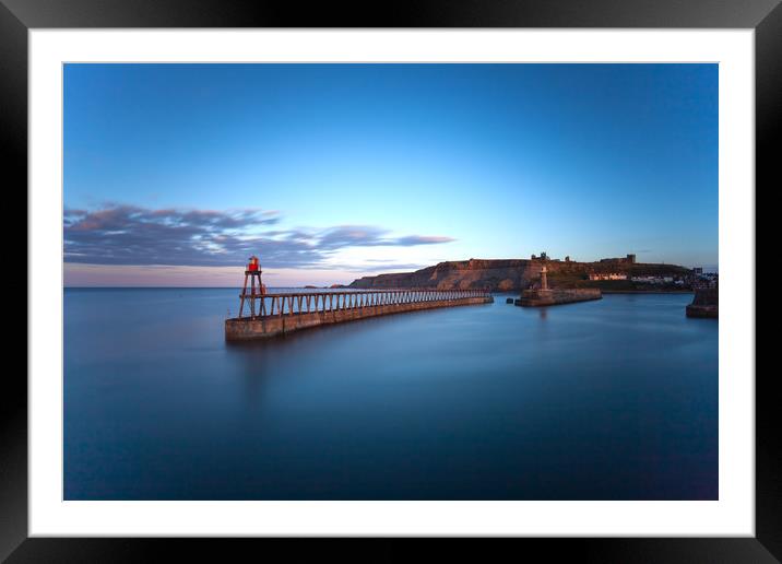 Whitby Pier Framed Mounted Print by John Hall