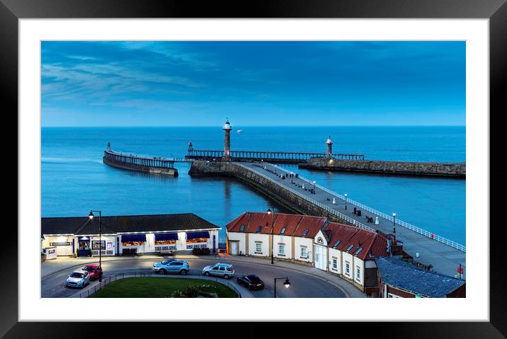Night Descends on Whitby Framed Mounted Print by John Hall