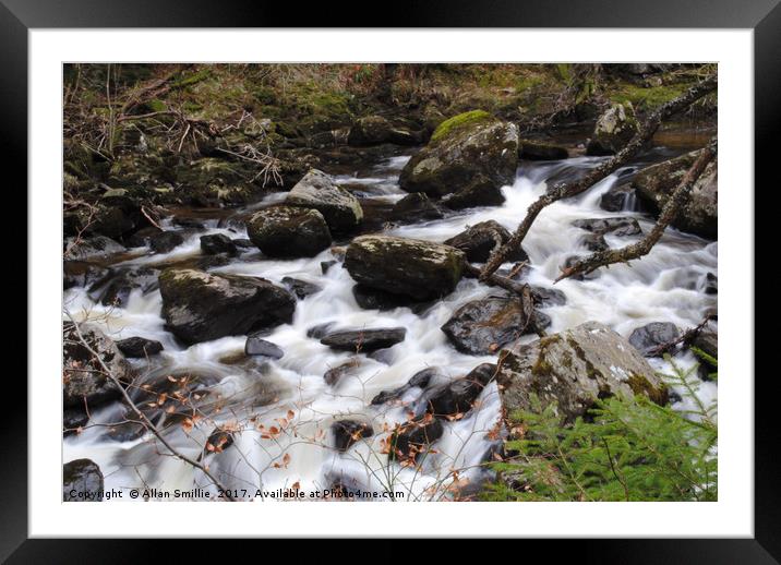 Babbling Brook Framed Mounted Print by Allan Smillie