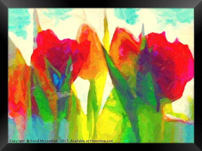 Vibrant Tulips A Digital Floral Masterpiece Framed Print by David Mccandlish