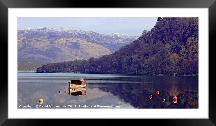 Loch Lomond Still Air                              Framed Mounted Print by David Mccandlish