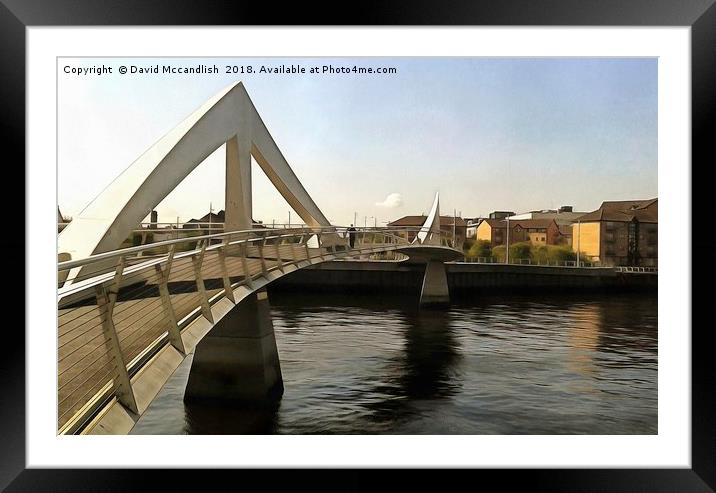 Tradeston Bridge Glasgow Framed Mounted Print by David Mccandlish