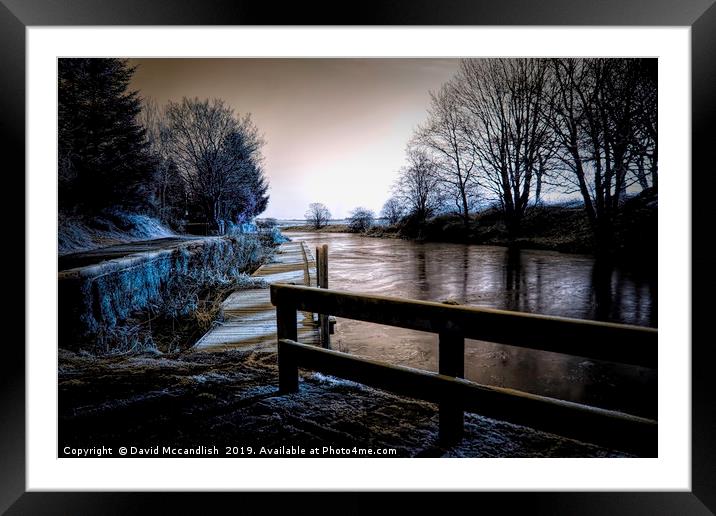 Frozen Forth and Clyde Canal Framed Mounted Print by David Mccandlish