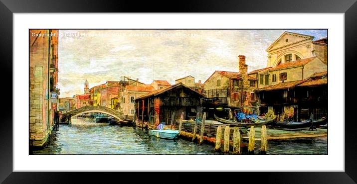 Canal Life Venice Framed Mounted Print by David Mccandlish